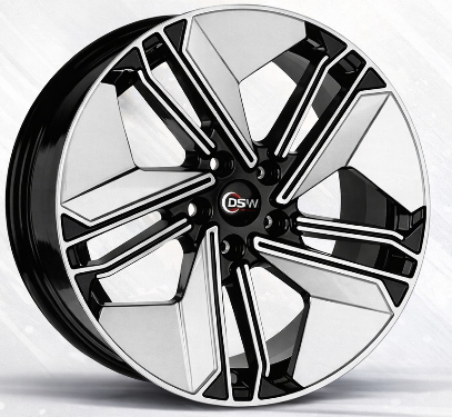 Truva-1207 8.0X18 5X112 ET40 66.45 Black Silver Diamond Jant