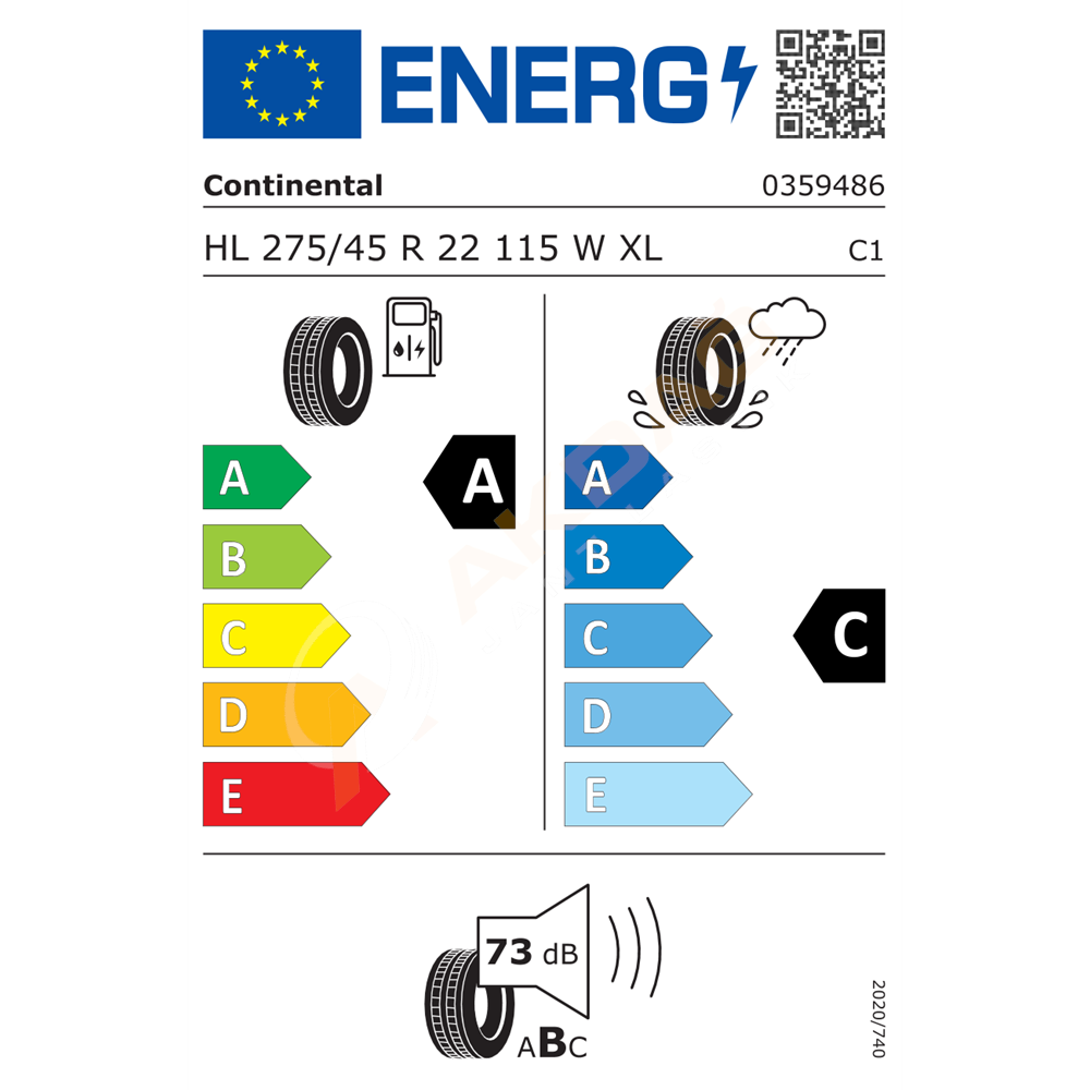 275/45/22 115W XL CC RX LR CONTINENTAL