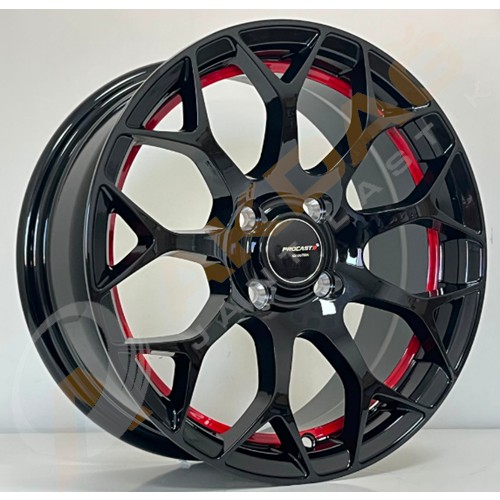 15X6,5 JANT PRO 59050 4X100 ET35 73,1 BLACK+UNDER RED