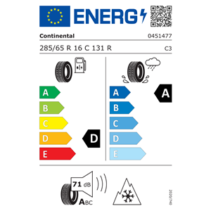 285/65/16C VANCONTACT A/S 131R 10PR M+S* (KAR ARMALI) CONTINENTAL